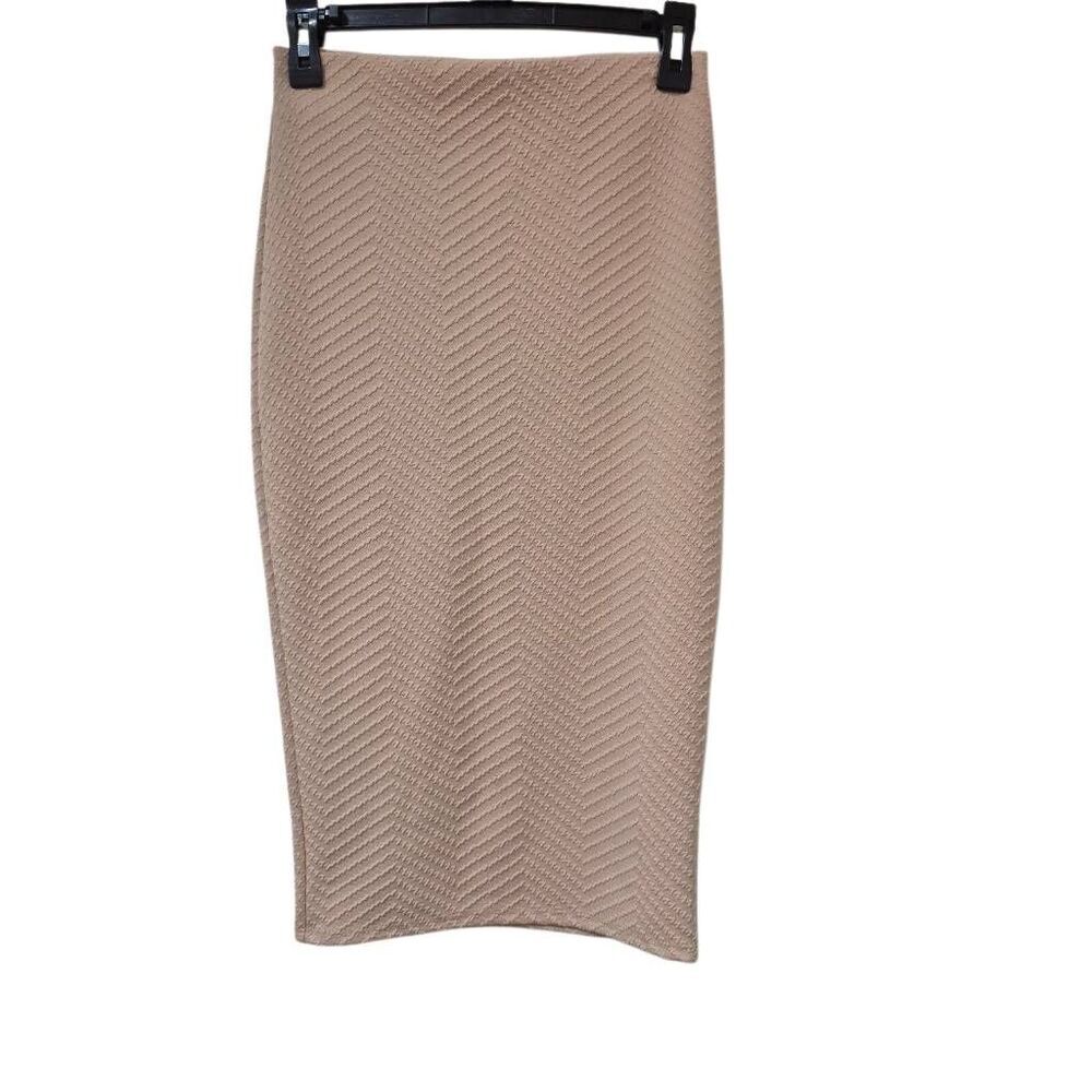 Brat Star Women's Ecru Polyester/Spandex Knit Textured Pencil Skirt EUC - Picture 9 of 11